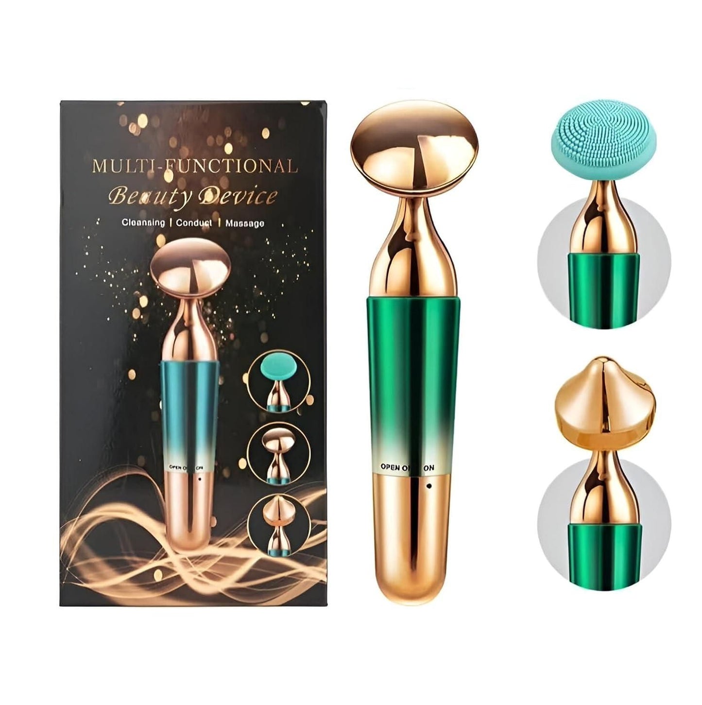 3-in-1 Face, Neck & Eye Massager | Deep Cleansing, Skin Lifting & Brightening Tool