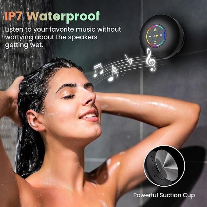 Portable Waterproof Speaker with Suction – Perfect for Shower or Travel!