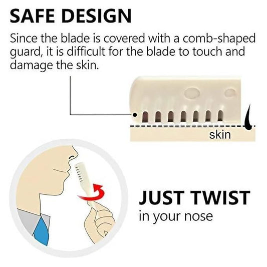 360° Manual Nose Hair Trimmer (Pack of 2) – Safe, Silent & Painless Grooming