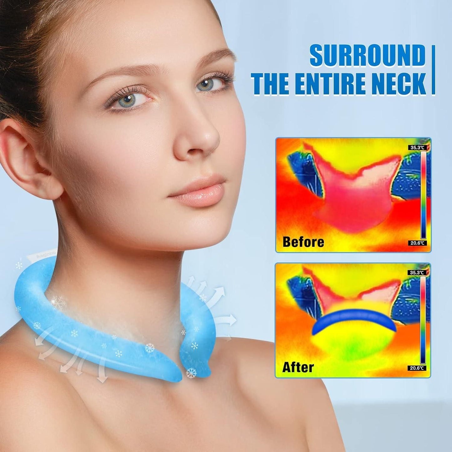 Reusable Neck Cooling Tube Wrap | Instant Chill Relief for Summer Heat & Outdoor Use