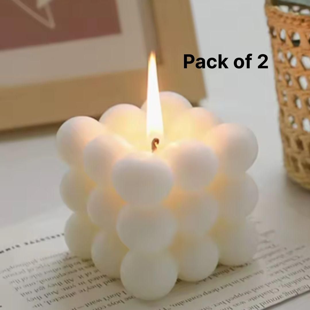 🕯️ Arwan Aroma Soy Wax Bubble Cube Candles (Pack of 2)