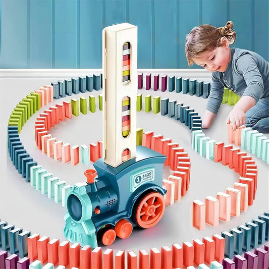 Train Domino Set for Kids – Automatic Line-Up with Sound Effects | BPA-Free