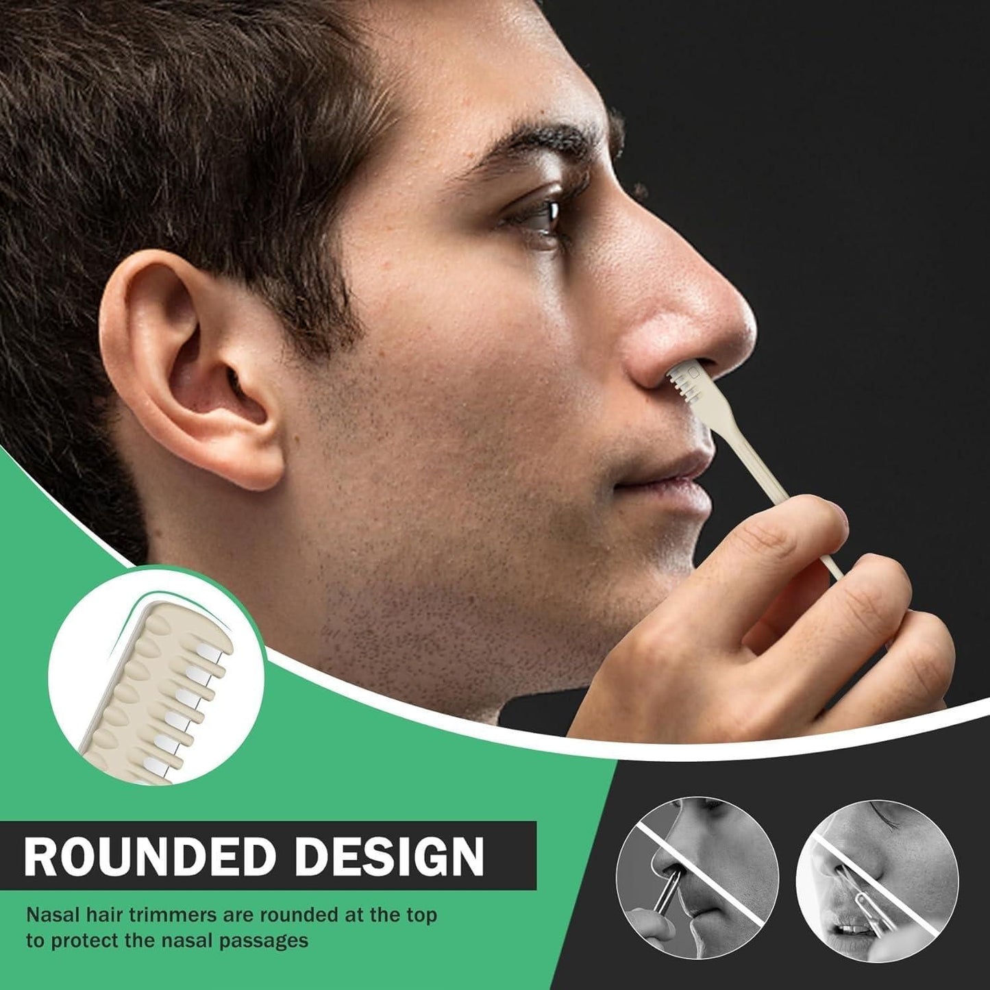 360° Manual Nose Hair Trimmer (Pack of 2) – Safe, Silent & Painless Grooming