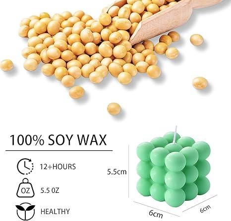 🕯️ Arwan Aroma Soy Wax Bubble Cube Candles (Pack of 2)